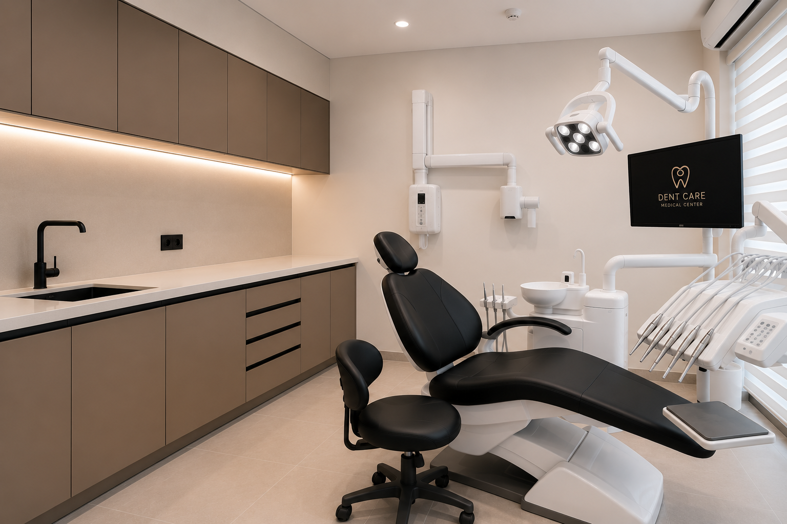 Modern dental treatment room at Dent Care Medical Center